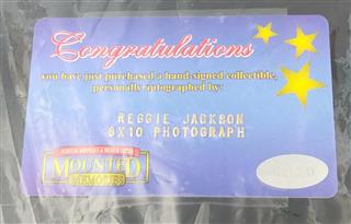 Reggie Jackson Autographed Plaque w/COA from Mounted Memories, Mint Condition